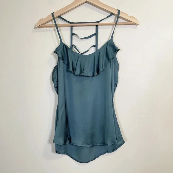 Chaser Silky Ladder Back Teal Cami - Picture 2 of 9